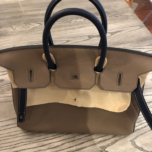 Hermès Birkin 35cm Etope and Blue Marine With Contrasting Stitching VIP SPECIAL - Picture 10 of 10